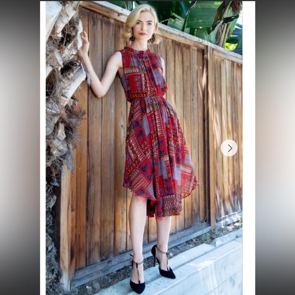 COPY - Anthropologie Eva Franco sheer elastic waist ruffled scoop neck dress si… - Picture 1 of 14
